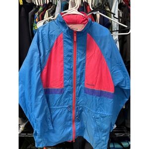 Vintage Reebok Jacket Coat Windbreaker Multicolored Size Small With Hidden Hood